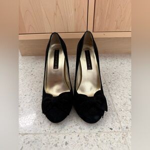 Steve Madden Geea Black Suede Bow Pumps Size 8